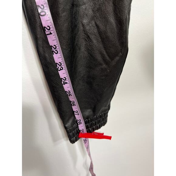 Spanx Black Noir Leather Like Jogger Pants Medium 8 / 10 Capsule Spring Vegan - Picture 12 of 14